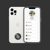 LinkTag Sticker - Dark gray - Digitaal visitekaartje - Deel je social media in één tap - NFC telefoon sticker