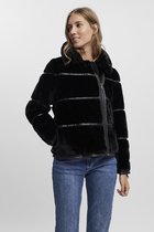 Vero Moda Jas Vmnura Short Faux Fur Jacket Lcs 10255747 Black Dames Maat - L