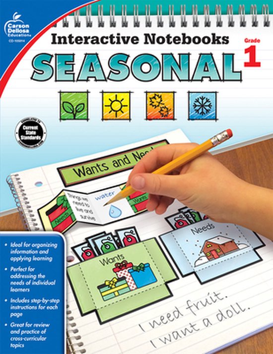 Interactive Notebooks Seasonal, Grade 1 | 9781483850252 | Carson ...
