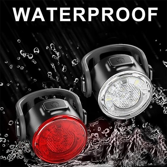 Vardaan fietslamp - Fiets koplamp - fiets achterlamp - Oplaadbare fietslamp - LED Fietsverlichting USB oplaadbaar - 4 modes - Waterbestendig - Fietslicht - Fietslampjes — afbeelding 4