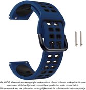 Blauw Zwart Siliconen Bandje geschikt geschikt voor Polar Grit X - Grit X (Pro) - Polar Grid X Titan & Polar Vantage M2 – Maat: zie maatfoto – 22 mm blue black rubber smartwatch st