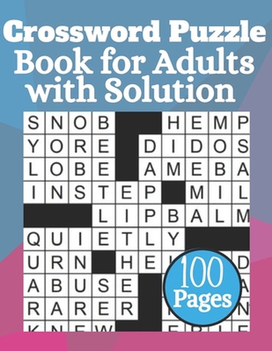 Crossword Puzzle Book for Adults with Solution 100 Pages Big Book