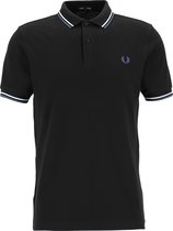 Fred Perry M3600 polo twin tipped shirt - heren polo - Black / White / Sky -  Maat: M