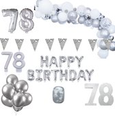 78 jaar Verjaardag Versiering Pakket Zilver XL