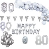 80 jaar Verjaardag Versiering Pakket Zilver XL