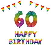 60 jaar Verjaardag Versiering Pakket Regenboog