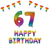 67 jaar Verjaardag Versiering Pakket Regenboog