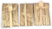 50 stuks Vork x 50 Stuks Lepel x 50 Stuks Mes -Houten bestek - Vork - Lepel- Mes - 160mm - houten bestek - hout - houten servies - houten vork- bestek set - besteksets - afbreekbaar - wooden cutlery - cutlery - duurzaam bestek - wegwerp bestek