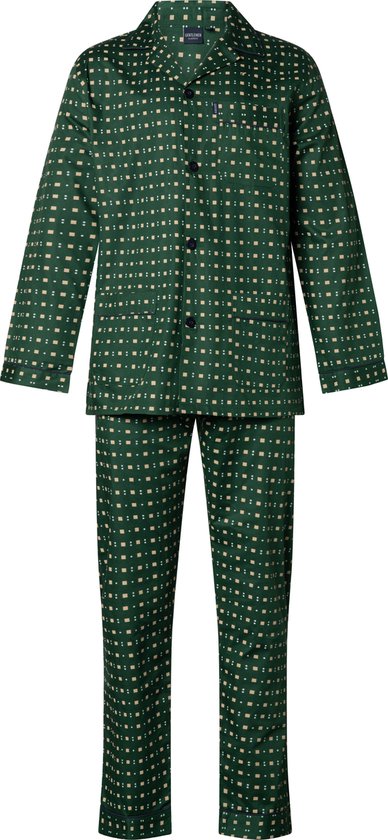 Gentlemen heren pyjama poplin | MAAT 64 | Blocks & dots | groen