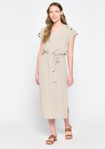 LOLALIZA Midi-jurk met split - Beige - Maat 46