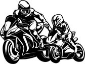 Muur sticker Vader en Zoon Motor - Cross - Deursticker