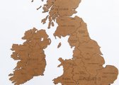 landkaart VK & Ierland 106 x 61 cm hout bruin