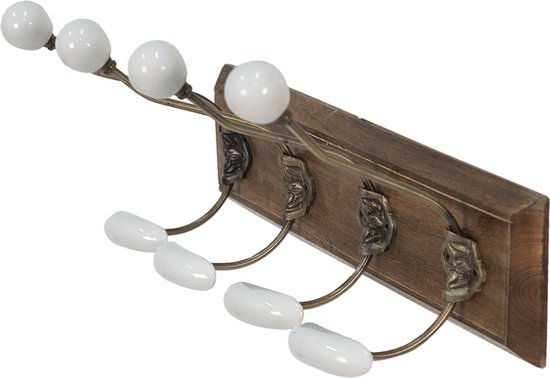 HAKU Wandkapstok betonlook, chroom, MDF, metaal - Maat: B 80 cm x H 30 cm x D 6 cm, Stijl: Modern