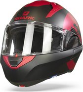 SHARK EVO ES KEDJE Motorhelm Systeemhelm Mat Rood Zwart Red - Maat XL