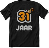 31 Jaar Feest kado T-Shirt Heren / Dames - Perfect Verjaardag Cadeau Shirt - Goud / Zilver - Maat XXL