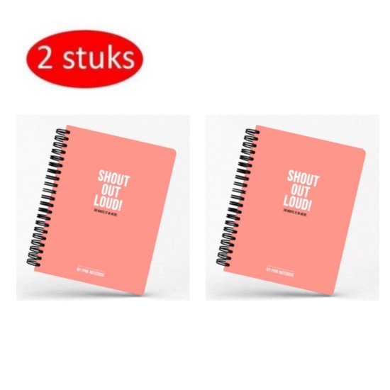Studio Stationery Pink Notebook (2 stuks) - Notitieboek - Notitieblok - Notitieboek a4 - Back to School - School
