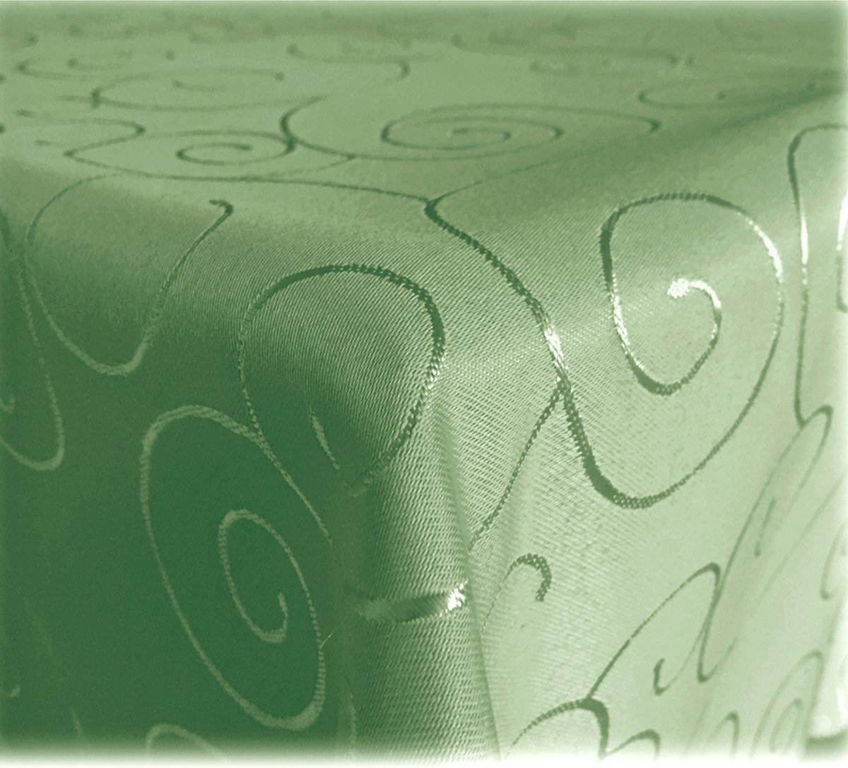 JEMIDI Tafelkleed ornamenten zijdeglans edele tafelhoes tafelkleed - Mintgroen mat - Vorm Eckig - Maat 130x160