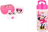 Minnie Mouse broodtrommel + 2 snackboxjes + drinkfles 400 ml - 4 delige set