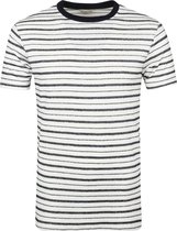 Dstrezzed - T-shirt Reversed Strepen Wit - Heren - Maat XL - Modern-fit