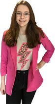 Blazer fel roze met een opgesmokte mouwen maat XXL