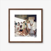 Tennis At The Bahamas by Slim Aarons | Collector Edition (S) Boutique - 50 x 50 - Dark Wood