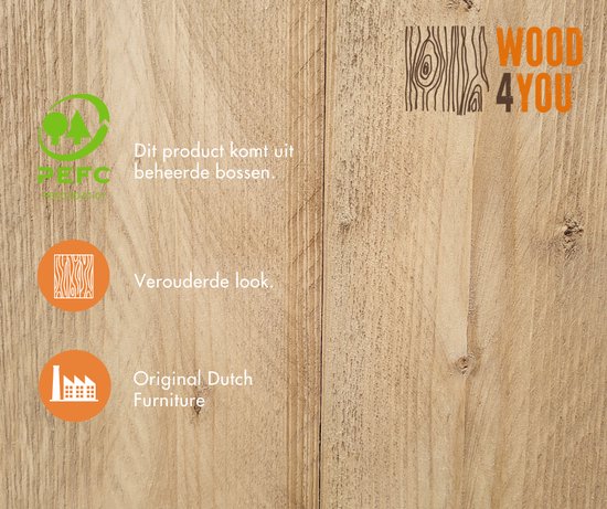 Wood4you - Tuinbank - Vlieland - Steigerhout Bouwpakket -175Lx72Hx57D cm - Wood4you