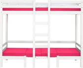 BasicJumbo hoogslaper met pink bank, bureau en incl. lattenbodems.