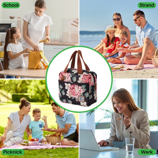 Brisby 4 Laags Geïsoleerde Koeltas - Lunchtas 4 liter - Bloemetjes