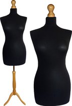 Paspop zwart - Paspop dames - Mannequin - Mannequin vrouw - LB Driepoot - Paspop Buste Torso - Paspoppen - Etalagepop - 40/42 Verstelbaar