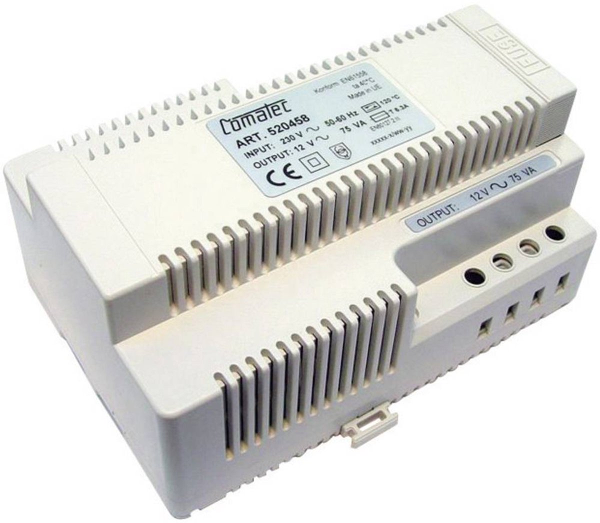 Comatec TBD207512F8 DIN-rail netvoeding 12 V/AC 6.25 A 75 VA Inhoud 1 stuk(s)