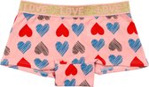 Boxershort dames - 4-pack - 4 kleuren - Hartjesprint - Maat M