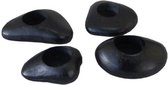 Deco4yourhome® - Theelicht - Set van 4 - Stones - Steentjes - Black Antique - Zwart - Chantal