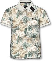 Gibson poloshirt heren Kairo1 off white flowers - maat XL