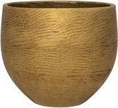 Plantenwinkel Pot Rough Orb L Metallic Gold Fiberclay 32x28 cm gouden ronde bloempot