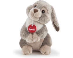 Trudi - Classic Knuffel Konijn Lino 19 cm - Handgemaakt in Italie - Hoge kwaliteit pluche knuffel - Knuffeldier voor jongens en meisjes - Bruin - 12x19x15 cm maat S