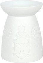 Something Different Oliebrander White Ceramic Buddha Face Wit