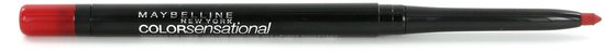 Rood Maybelline Color Sensational lippenpotlood, deels uitgedraaid.