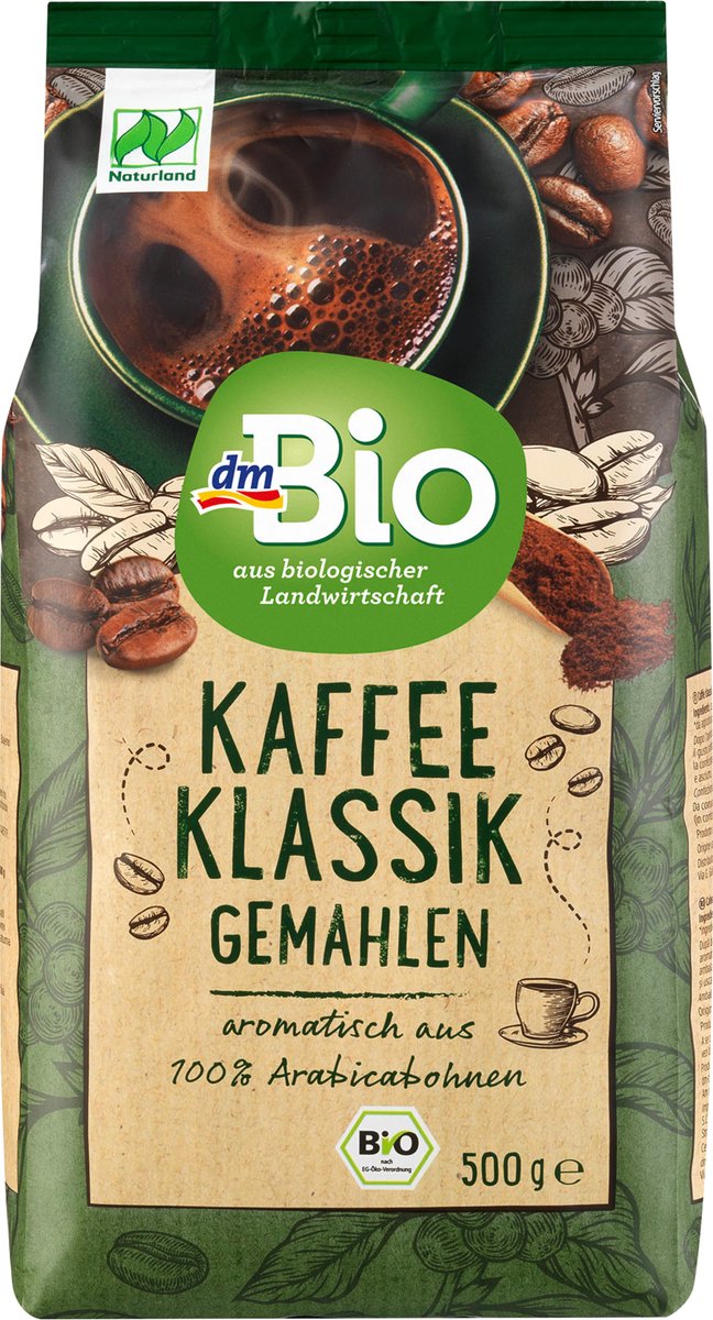 dmBio Klassieke koffie, gemalen, Naturland, 500 g