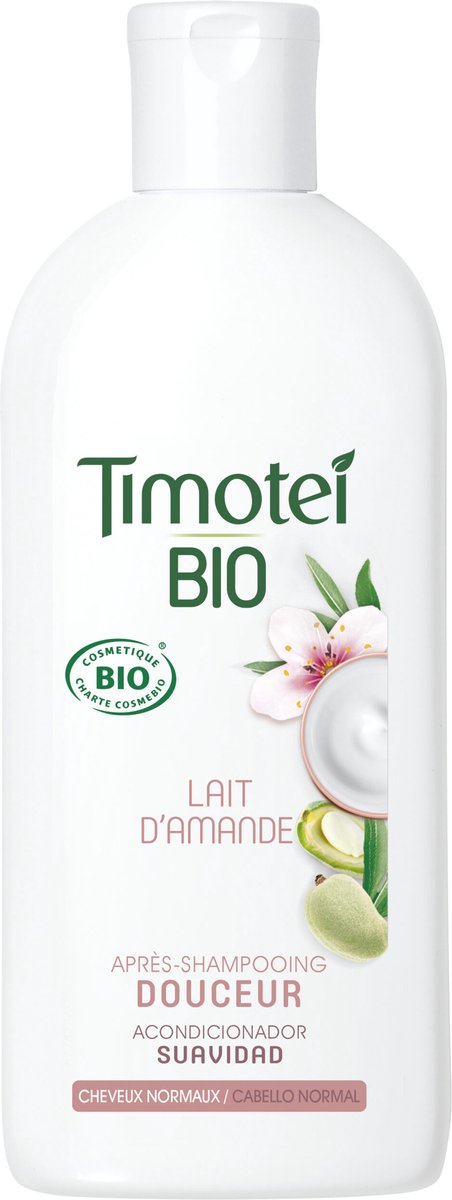 Timotei Bio Après-Shampooing Femme Douceur infusé au Lait d'Amande Douce Cheveux Normaux - 250 ml