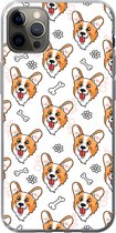 Geschikt voor iPhone 12 Pro Max hoesje - Patronen - Hond - Corgi - Jongens - Meisjes - Kinderen - Kids - Siliconen Telefoonhoesje