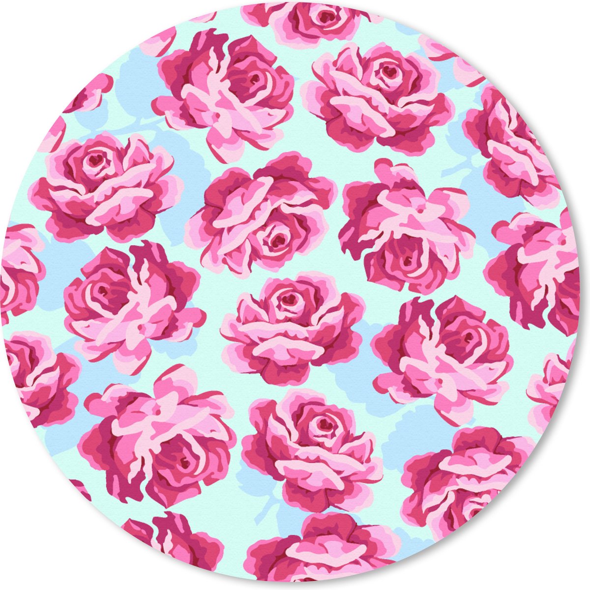 Muismat rond 30x30 cm - Mousepad Bloemen - Rozen - Patroon - Ronde muismatten