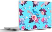 Laptop sticker - 17.3 inch - Vogel - Bloemen - Patronen - 40x30cm - Laptopstickers - Laptop skin - Cover