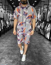 Pyjamaset Zomer kleding | T-Shirt met Short voor mannen| Complete set heren - S