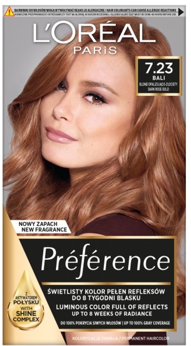 L'Oreal - Preference Hair Dye 7.23 Dark Rose Gold