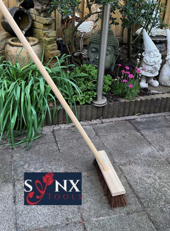 Synx Tools Bezem - Stadsbezem 30 cm - Buitenveger - Veger - Steel 120 cm - Harde natuurvezels - Straatbezem - Bezems - Buitenbezem - Tuinbezem — afbeelding 5