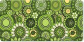 Bureau onderlegger - Muismat - Bureau mat - Bloemen - Groen - Patroon - 80x40 cm