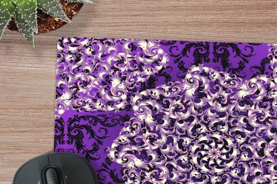 Sous-main 40x30 cm - Tapis de souris Rose - Violet - Motifs - Baroque - Sous-main XL - Protège-sous-main - Tapis de souris Ordinateur
