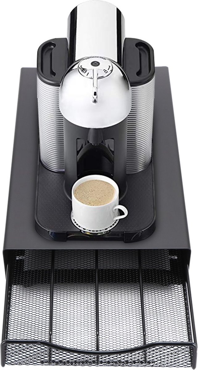 FEDEC Koffie Capsulehouder Nespresso - Koffiecups houder - Zwart - 37.5 x 17.5 x 5 cm