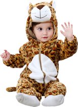 Budino Baby Romper Pyjama Onesie Luipaard Dier - Bruin - maat 90