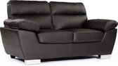 Bol.com Bank gereconstrueerd leer en pvc meubel bankstel "Dallas" - 169 x 88 x 90 cm - 2 zits - Chocolade bruin aanbieding